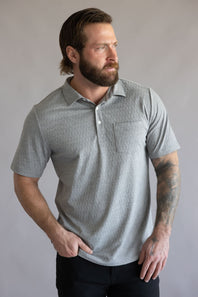 Weatherproof Vintage Diamond Polo Shirt for Men in Heather Grey