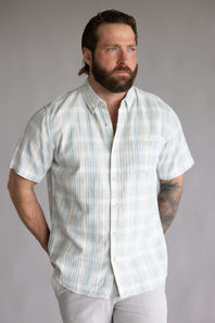 Weatherproof Vintage Cotton Linen Button Up Shirt for Men in Belgian Block