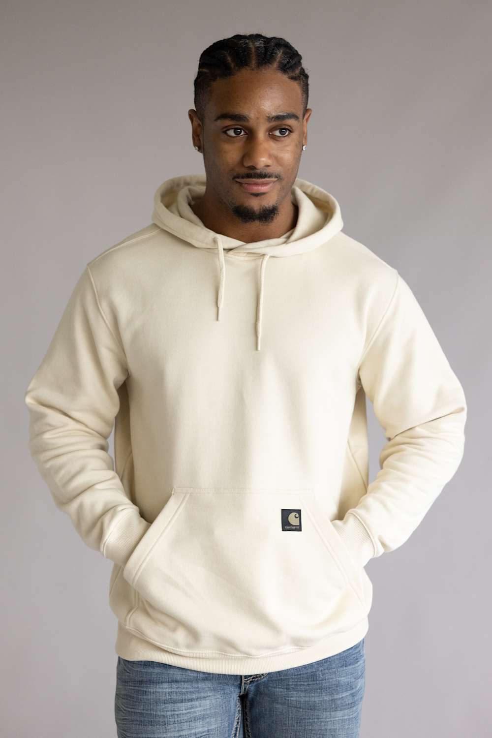 Carhartt Sawyer Camo Sweatshirt Hoodie for Men in Oatmilk