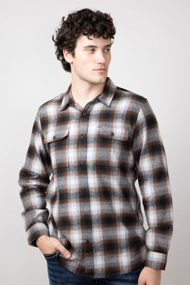 laid Flannel Shirt for Men in Grey Brown