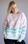 Simply Southern Sea and Sun Patchwork Crewneck for Women in Pink