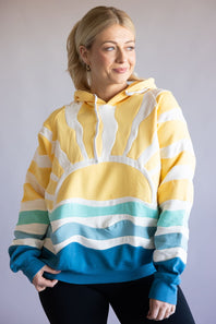 Simply Southern Sun and Sea Patch Hoodie for Women in Yellow