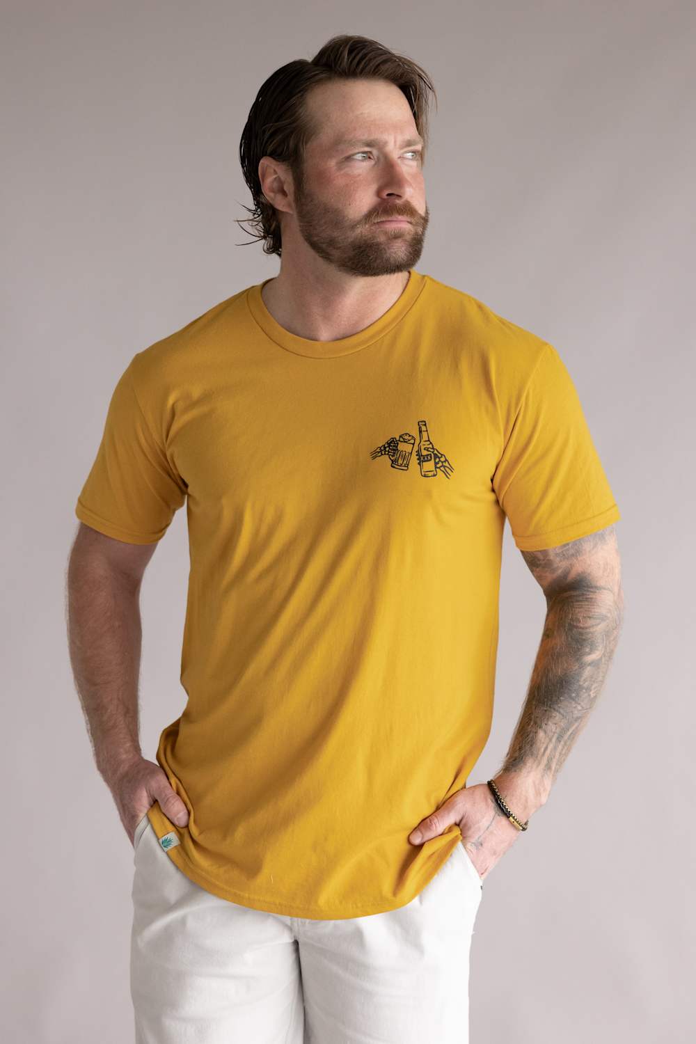 Sendero Shootin’ Hand T-Shirt for Men in Goldenrod