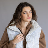 Simply Southern Cropped Puffer Vest for Women in Camo White