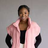 Simply Southern Lottie Puffer Vest for Women in Pink