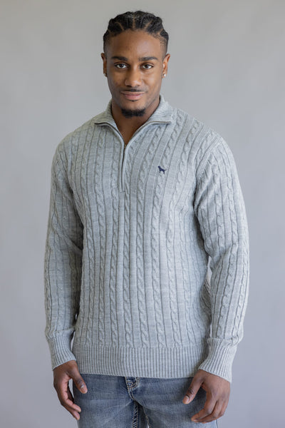 Simply Southern Grayson Quarter Zip Neck for Men in Grey