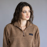 Simply Southern Taylor ½ Zip Pullover for Women in Latte