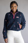 Simply Southern Taylor ½ Zip Pink Flower Pullover for Women in Navy