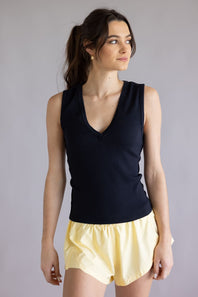 Free People We The Free Neria V-Neck Tank for Women in Black