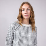 Textured Reglan Sleeve Sweater for Women in Charcoal