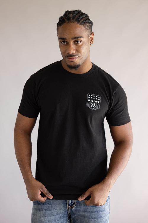  Ariat Patriotic Badge T-Shirt for Men in Black 