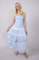 Eyelet Stripe Lace Strapless Midi Dress for Women in Blue
