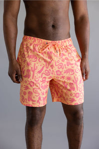Saxx 2n1 Oh Buoy Swim Shorts for Men in Peach Jelly
