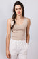 Scallop Tank Top for Women in Taupe