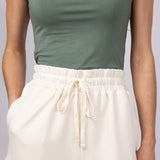 Scuba Knit Loose Sweat Shorts for Women in Off White