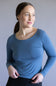 Seamless Double Layer Knit Top for Women in Blue Slate