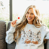 Tis The Season Skeleton Graphic Sweatshirt for Women in Grey | 5663X-OSS-ASH