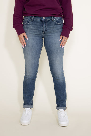Silver Jeans Girlfriend Mid Rise Slim Leg Jeans for Women
