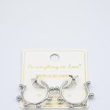 Silver Staggered Ball Hoop Earrings