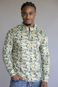 Simply Southern Camo ¼ Zip Neck for Men in Green