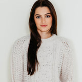 Womens Simply Southern Chenille Cropped Sweater for Women in White