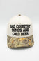 Simply Southern Country & Beer Snapback Hat for Men in Ivory