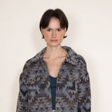 Womens Simply Southern Cropped Navajo Shacket for Women in Grey/Brown