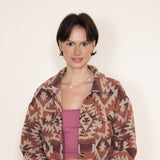 Womens Simply Southern Clothing Cropped Navajo Shacket for Women in Red
