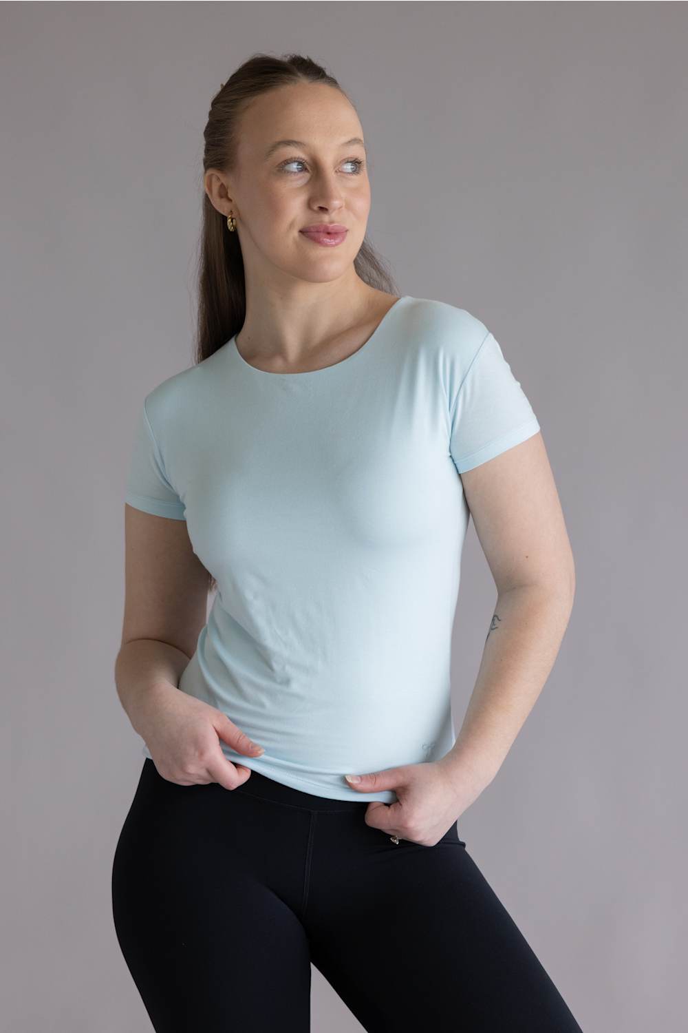 Simply Southern Double Layer T shirt light blue