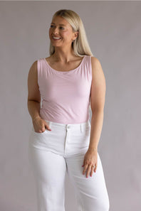 Simply Southern double layer tank top pink