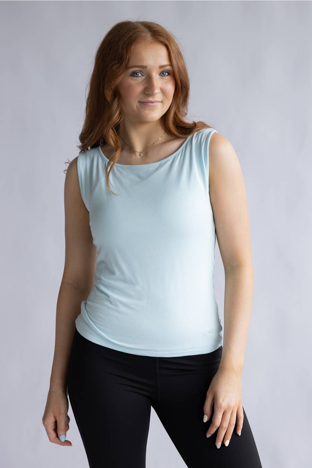 Simply Southern Double Layer Tank for Women in Light Blue