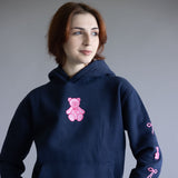 Simply Southern Embroidered Dilara Bear Hoodie for Women in Navy Blue