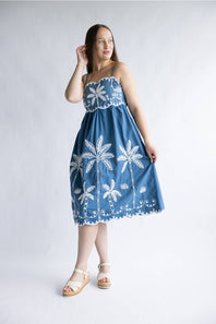 Simply Southern Embroidered Dress for Women in Navy