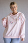 Simply Southern Embroidered Floral Hoodie for Women in Pink