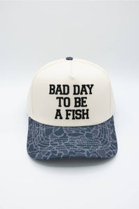 Simply Southern Fishing Snapback Hat for Men in Ivory