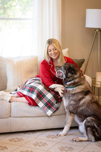 Simply Southern Holiday Satin Pajama Set for Women in Red