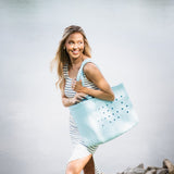 Simply Southern Large Waterproof Tote Bag in Sky Blue
