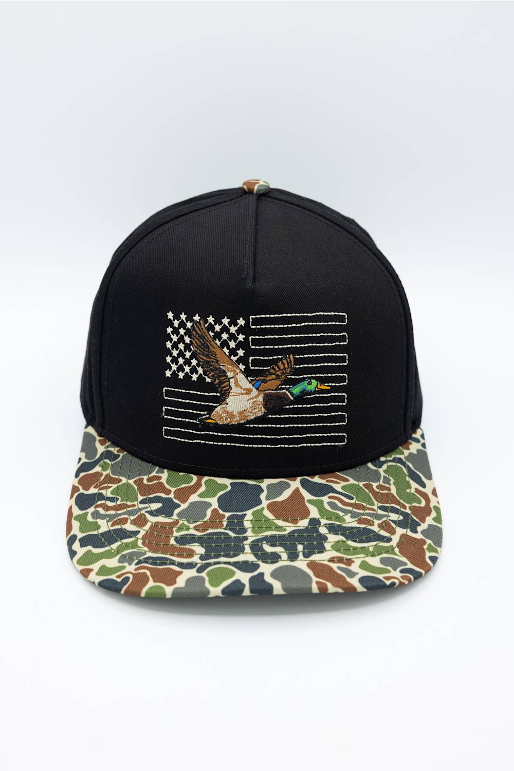 Simply Southern Mallard Flag Snapback Hat for Men in Black