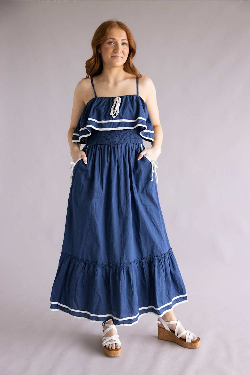 Simply Southern Nautical dress navy white