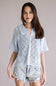 Simply Southern Open Knit Top for Women in Mist Blue