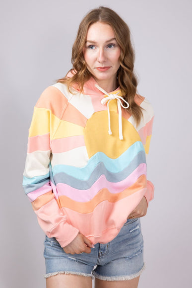 Womens Simply Southern Patched Sun Hoodie for Women in Multi