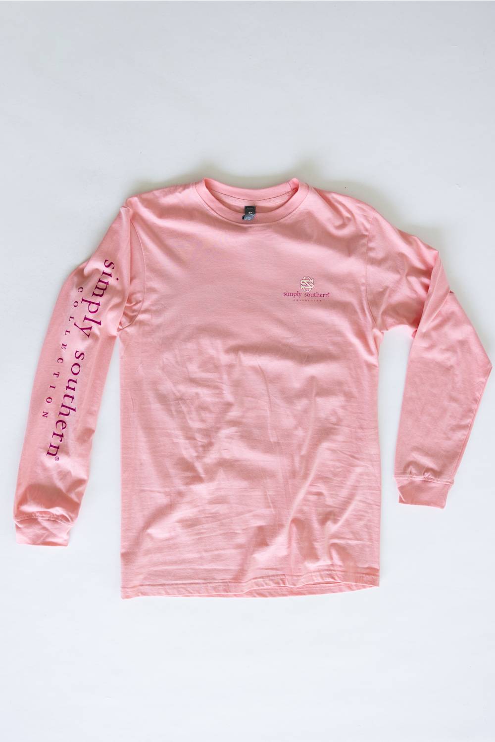 Simply Southern Plus Size Enjoy Long Sleeve T-Shirt for Women in Tea Rose