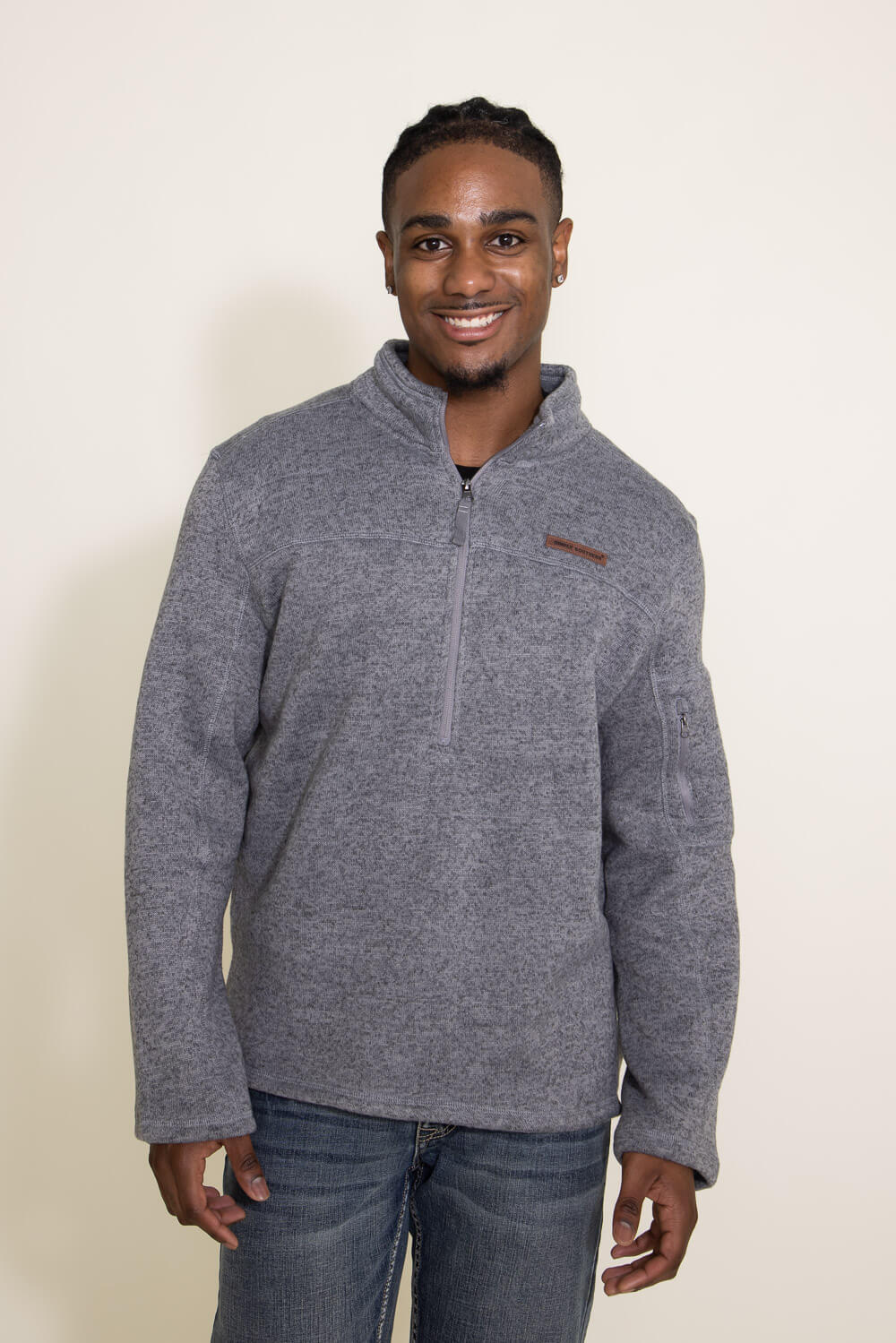 Simply Southern Knit Quarter Zip for Men in Grey