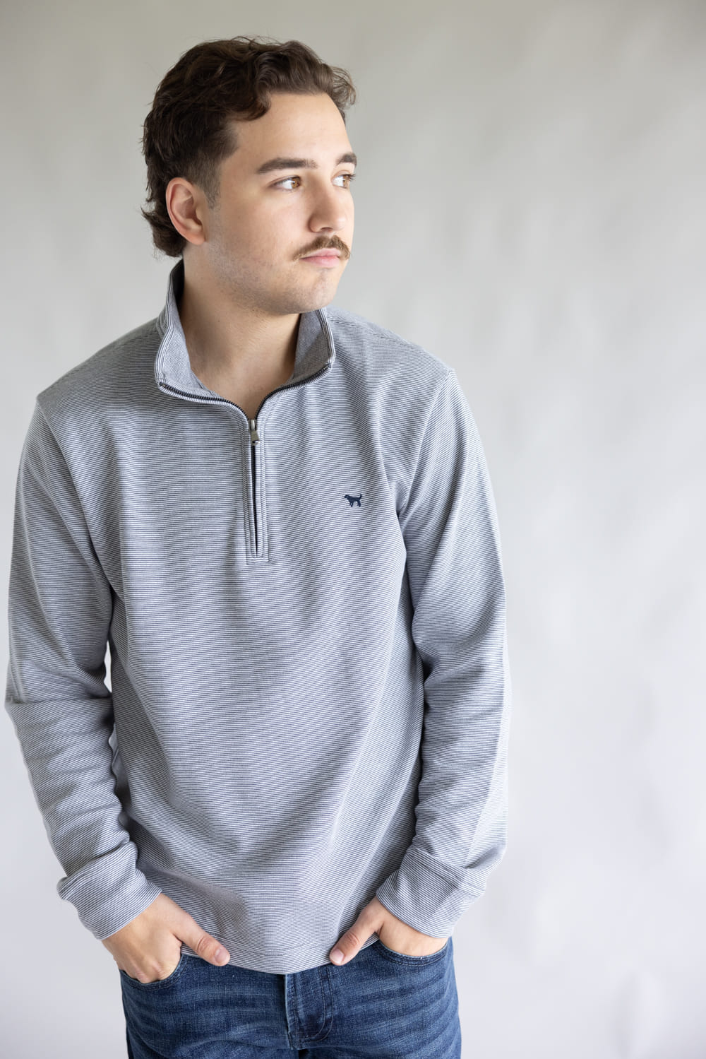 Simply Southern Mens ¼ Zip Neck for Men in Grey