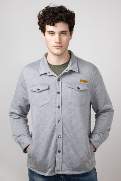 Simply Southern Quilted Shacket for Men in Ash