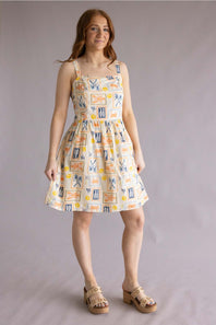 Simply Southern Seaside Patch dress lobster orange