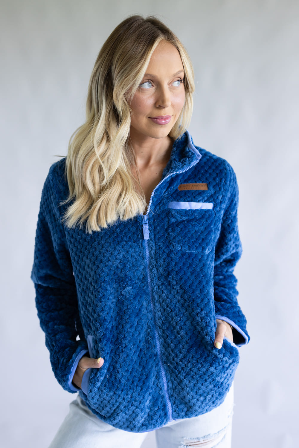 Simply Southern Womens Simply Soft Jacket for Women in Dark Blue