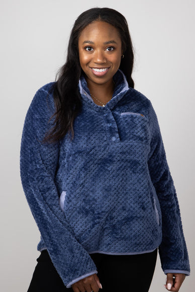 Simply Southern Women's Sherpa Simply Soft Pullover for Women in Navy