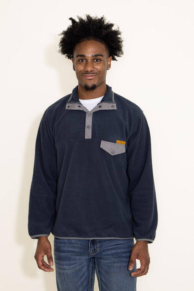 Simply Southern Men's Snap Fleece Pullover for Men in Blue