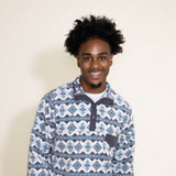 Men's Simply Southern Snap Fleece Tribal Print Pullover for Men in Blue